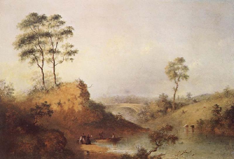 Henry Burn Studley Park Bridge over the Yarra oil painting image